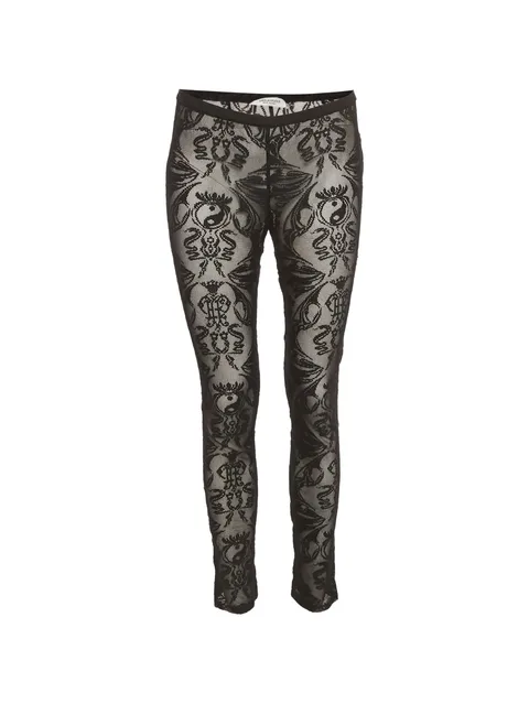 lace straight-leg trousers