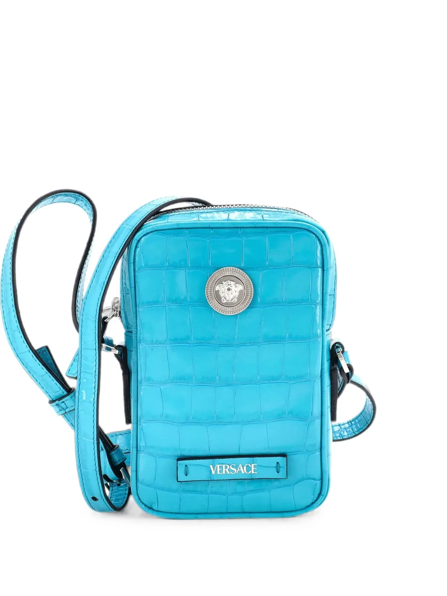 сумка через плечо Medusa Biggie Pouch с тиснением под кожу крокодила 1