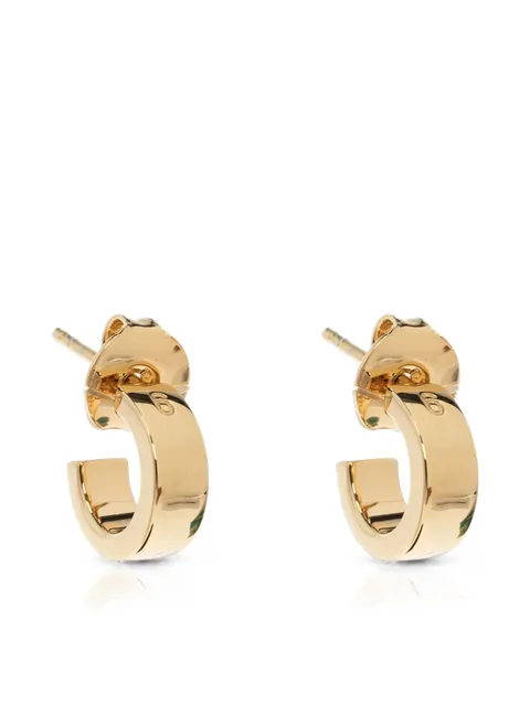 logo-engraved hoop earrings