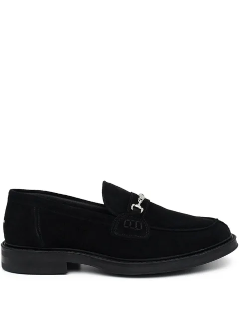 rounded toe suede loafers