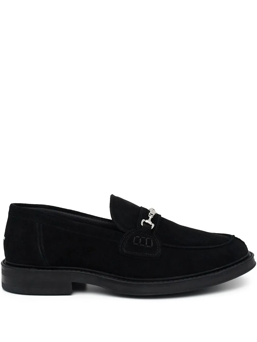 rounded toe suede loafers 1
