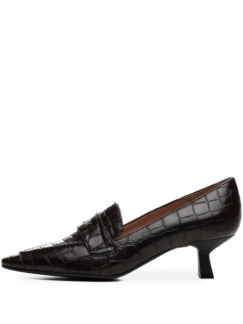 croc-embossed pumps