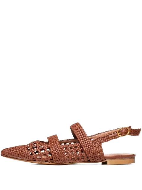 Lena woven pointed-toe pumps