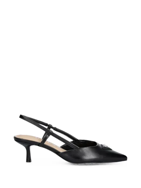 logo-plaque slingback pumps