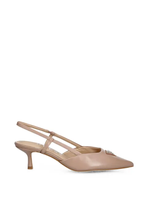 Yanno2 logo-plaque slingback pumps