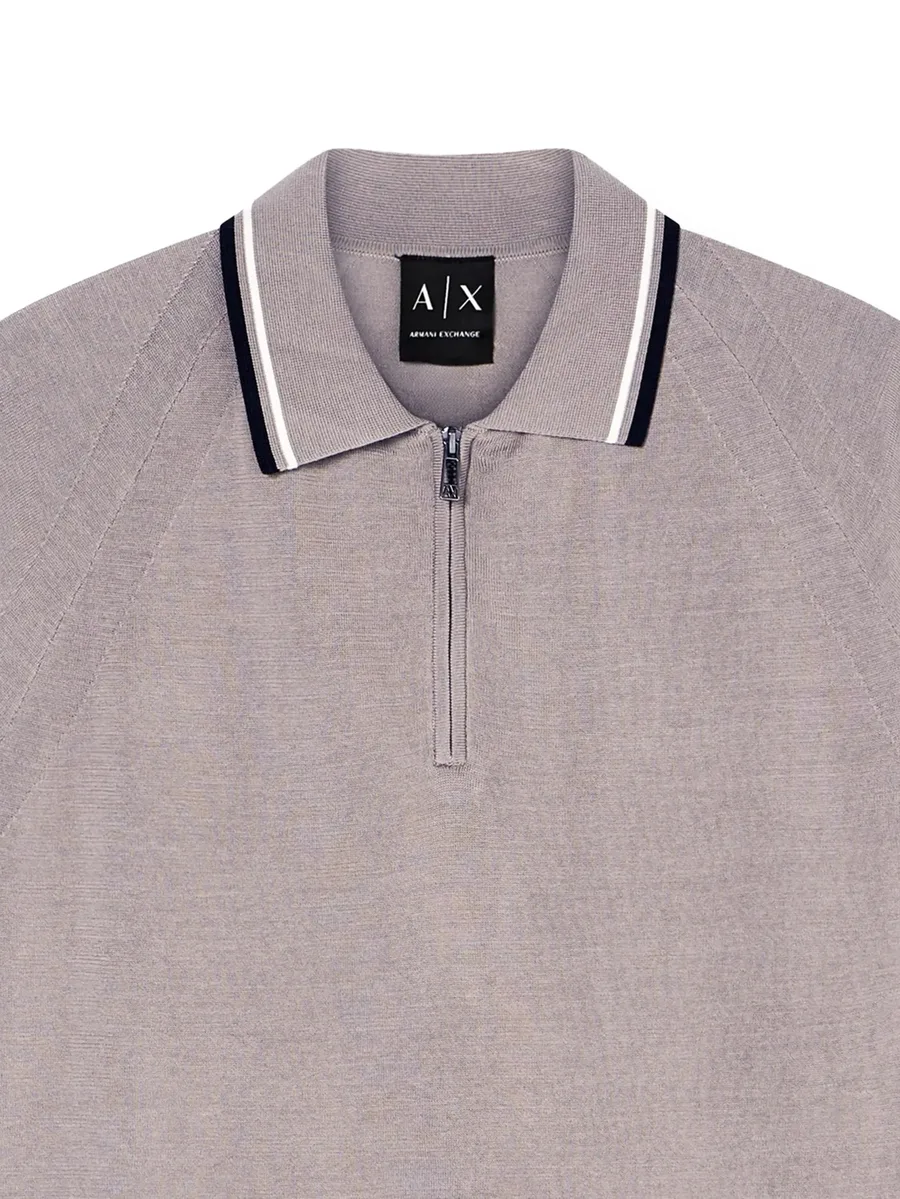 zip-fastening knit polo shirt 4