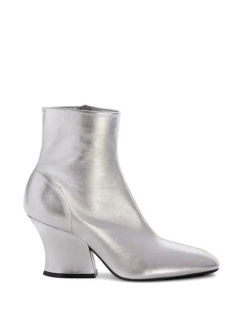 metallic-finish ankle boots