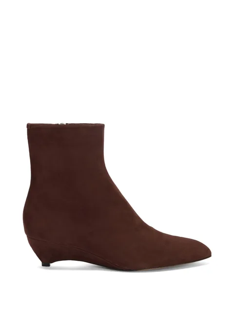 pointed-toe wedge ankle boots