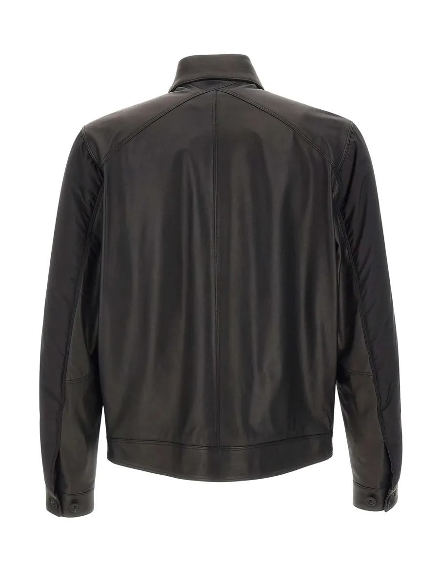 Massenzio leather-panelled quilted jacket 3