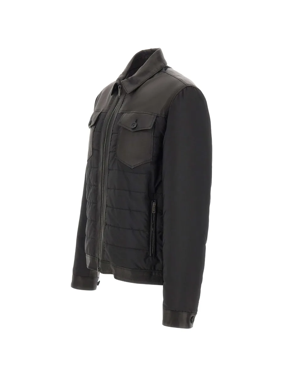Massenzio leather-panelled quilted jacket 5