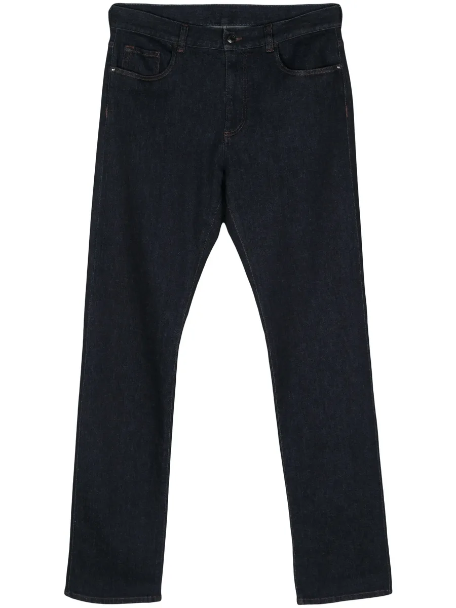logo-patch straight jeans 2