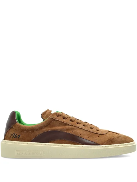 suede leather lace-up sneakers