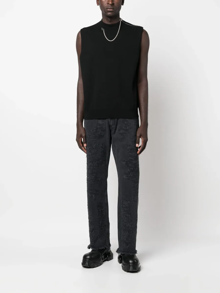 straight-leg distressed-finish jeans 3
