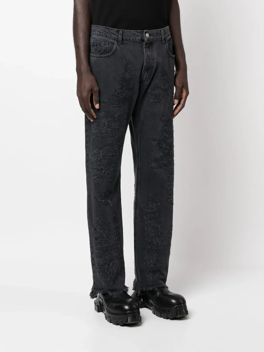straight-leg distressed-finish jeans 5
