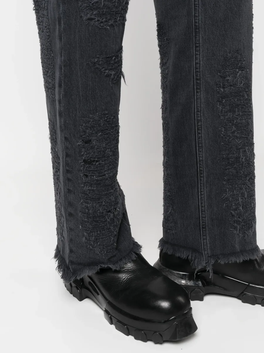 straight-leg distressed-finish jeans 9