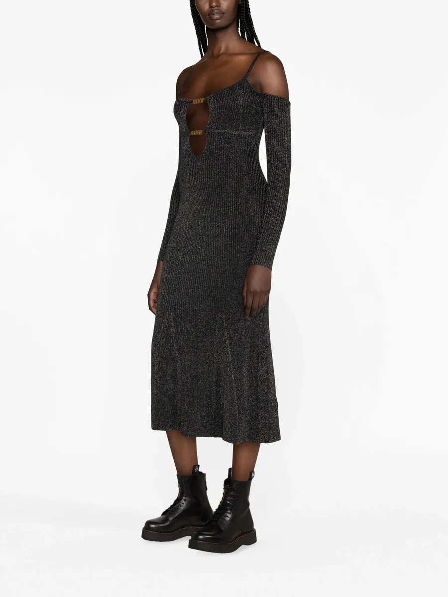 logo cut-out midi dress 6