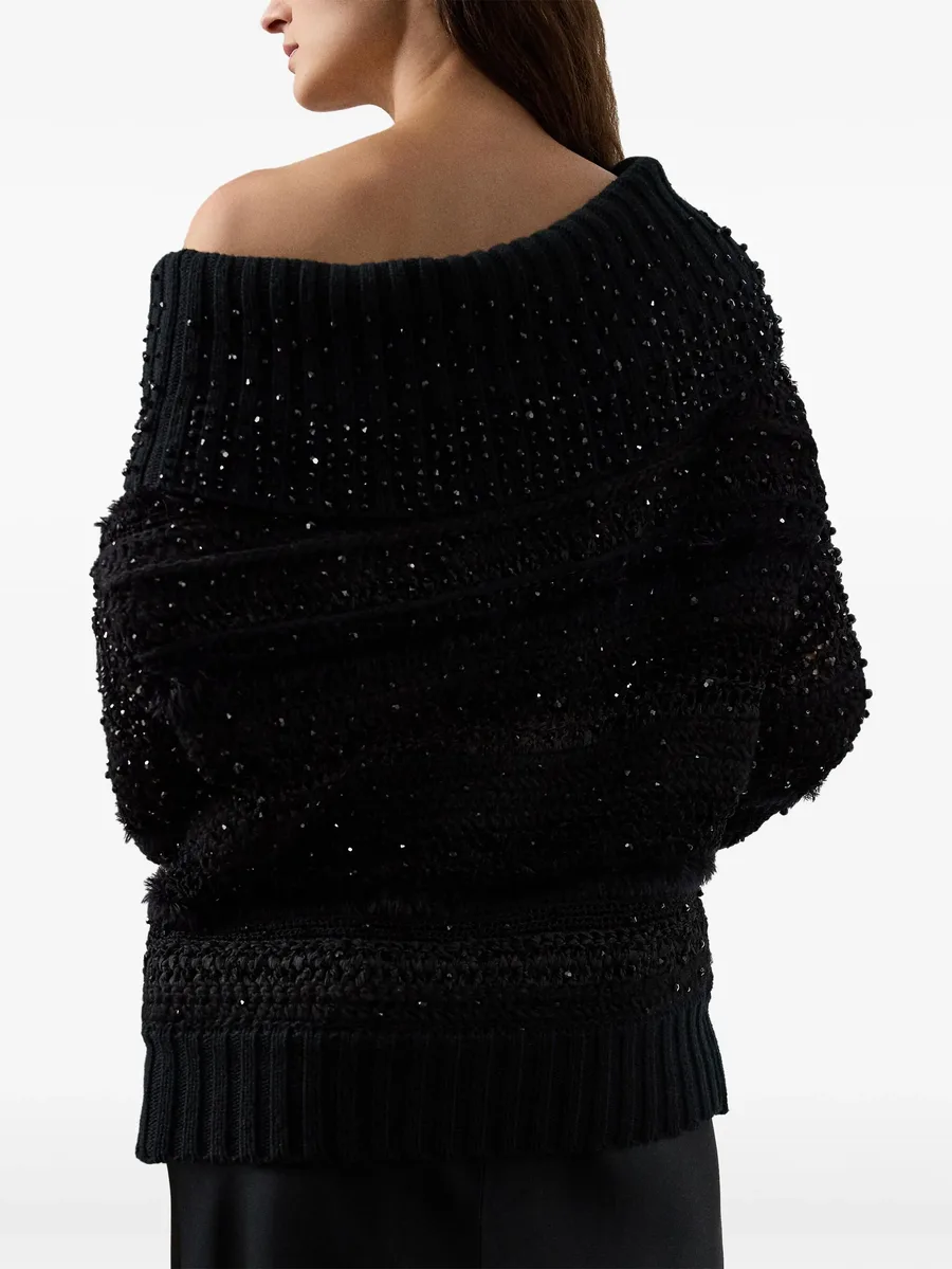 embellished off-shoulder sweater 5