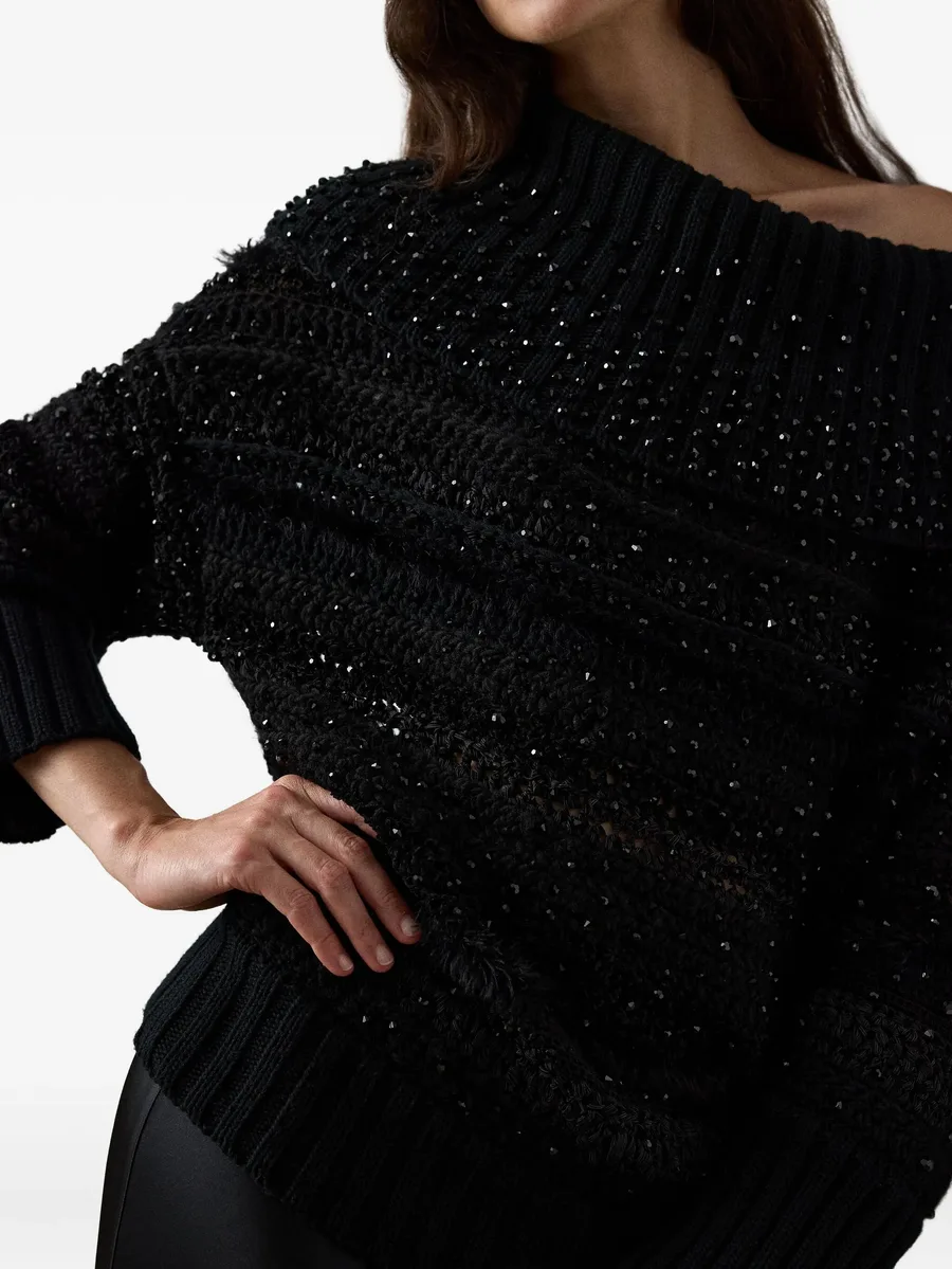 embellished off-shoulder sweater 9