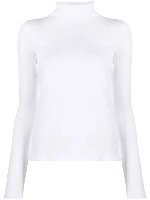 roll-neck cotton blouse