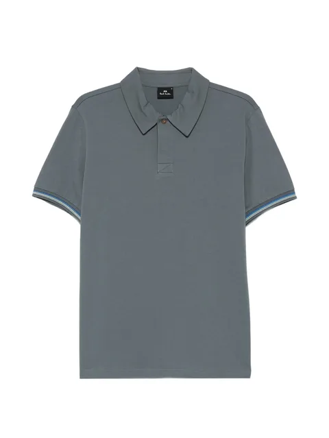 striped-detail polo shirt