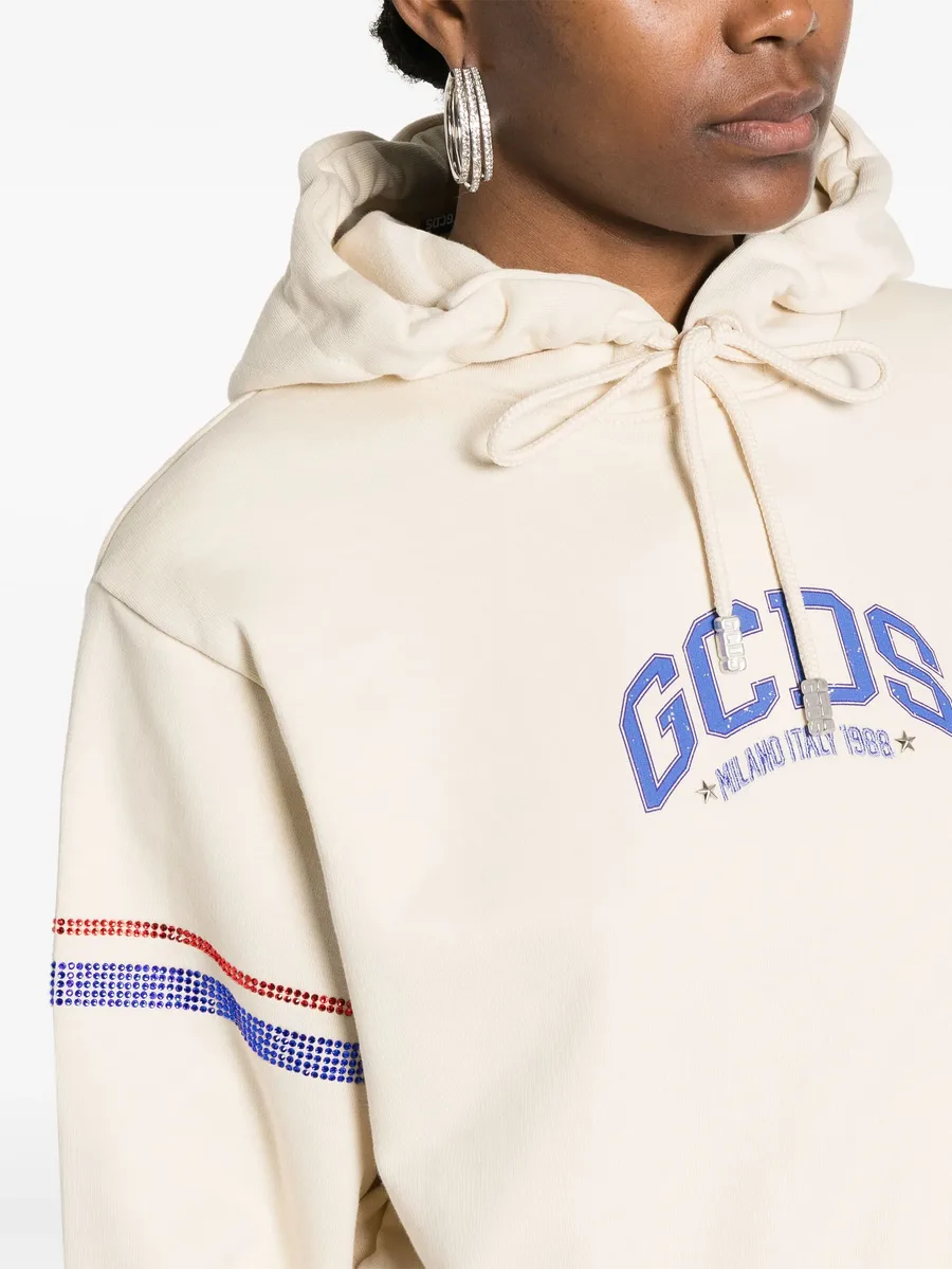 crystal-embellished cropped hoodie 9