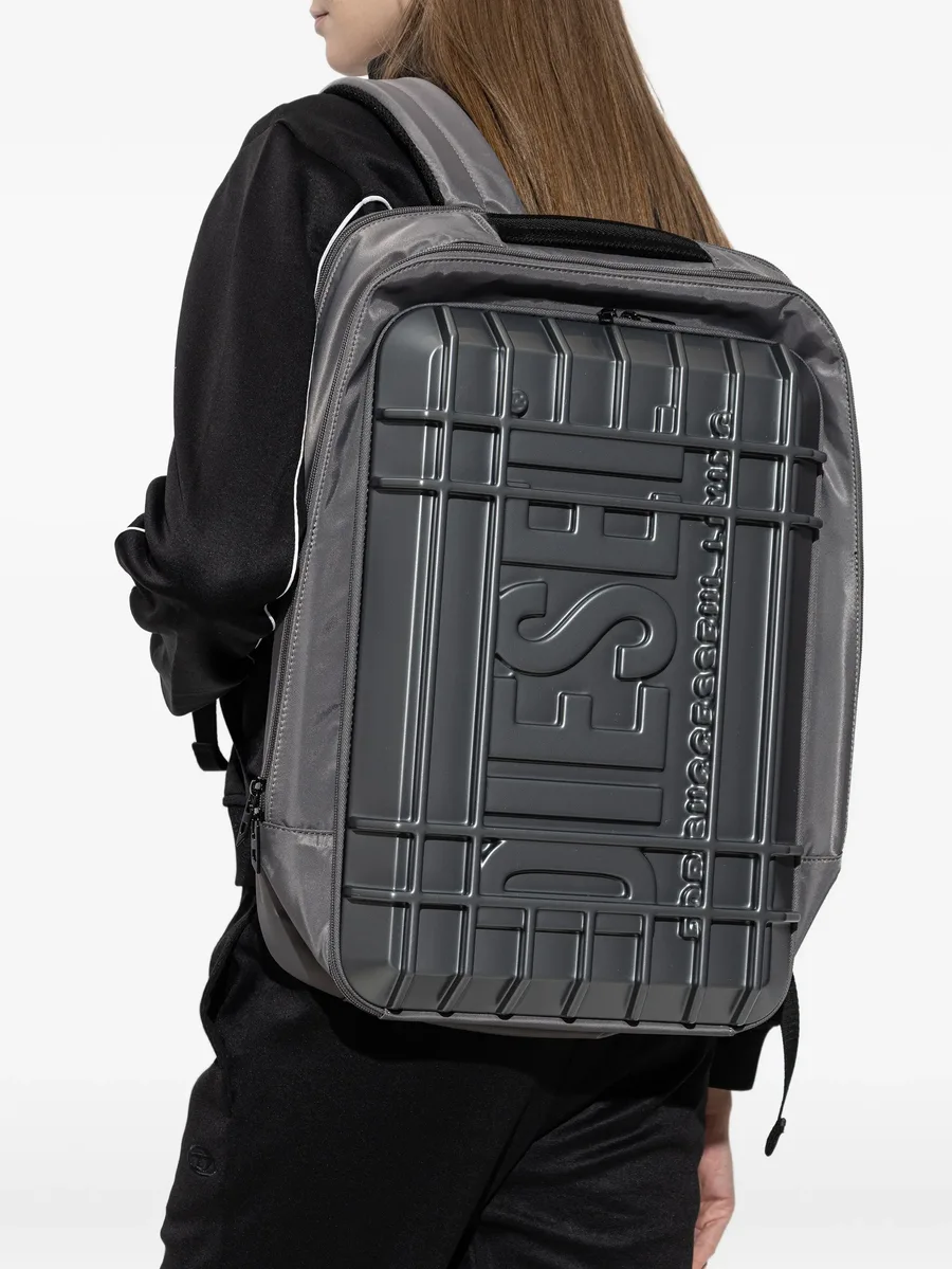 embossed logo hard-shell backpack 2