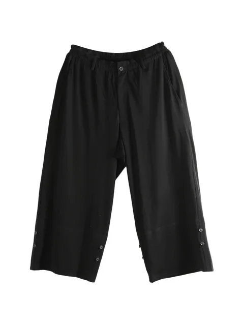 button-detail trousers
