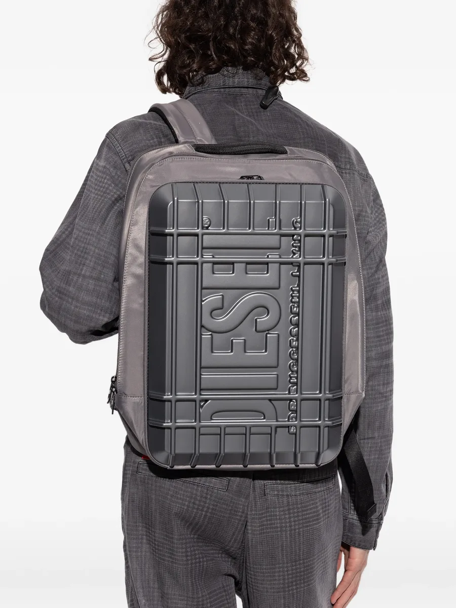 embossed logo hard-shell backpack 7