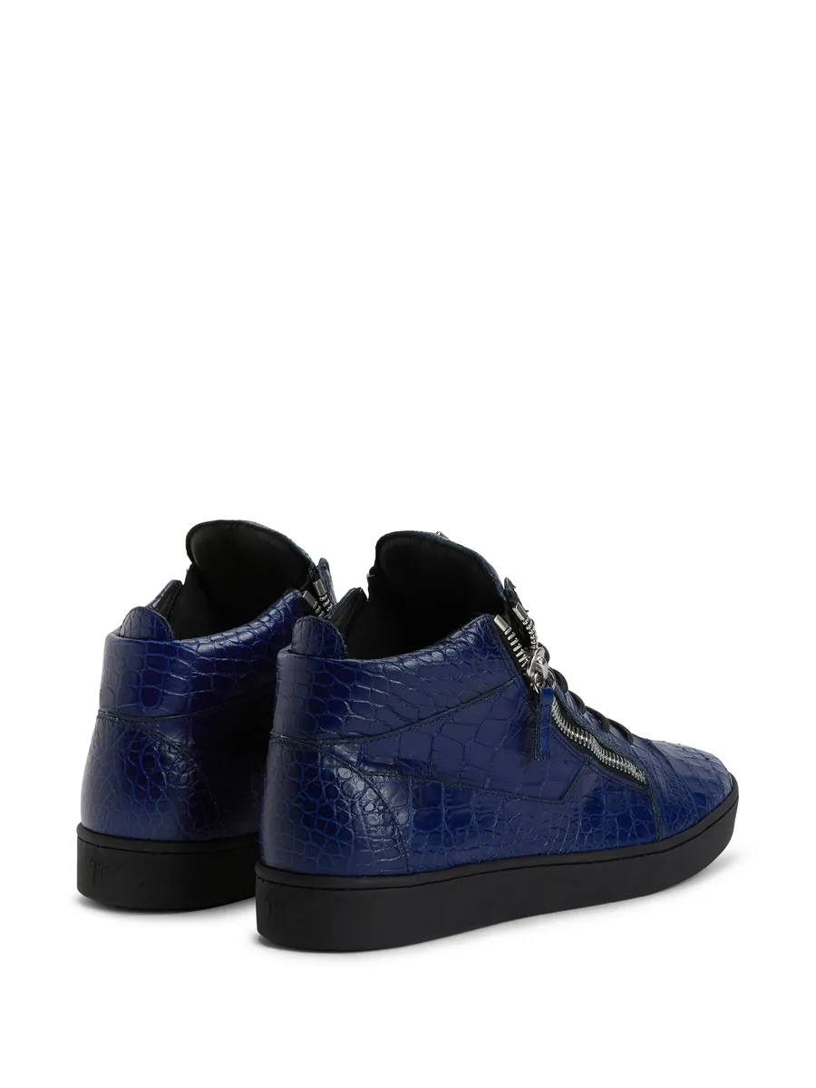 Kriss crocodile-effect mid-top sneakers 6