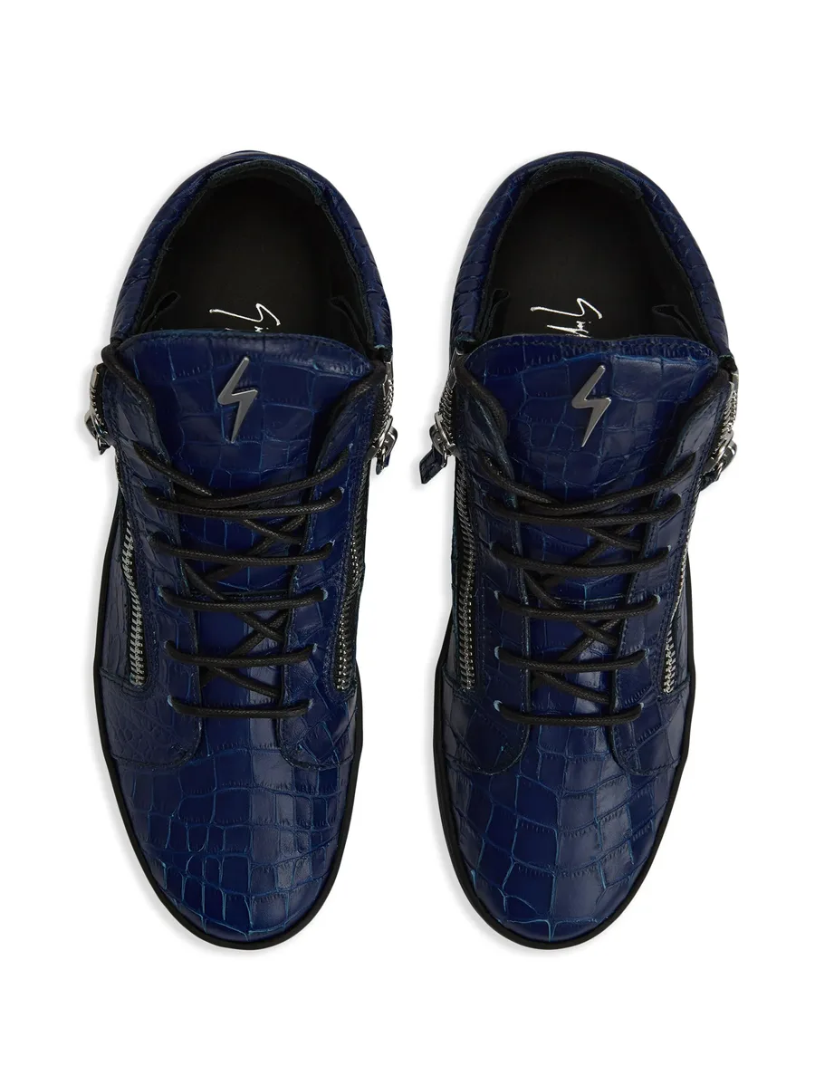 Kriss crocodile-effect mid-top sneakers 8