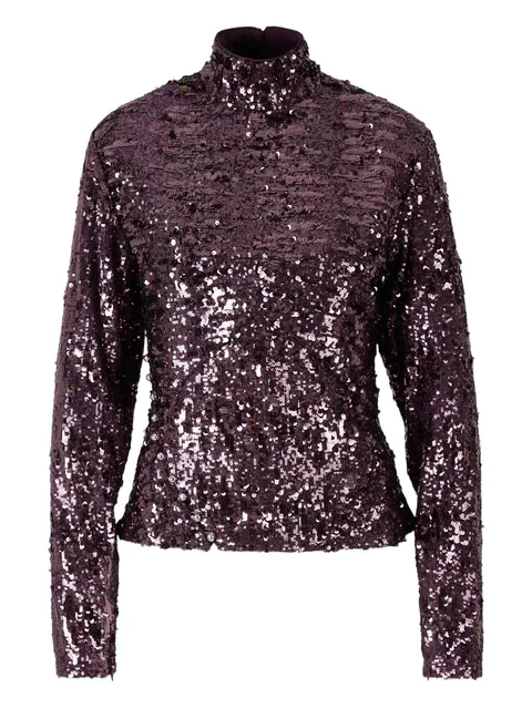 sequin-detail long-sleeve top