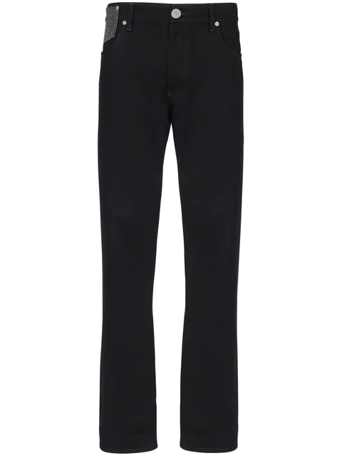 crystal-embellished straight-leg jeans