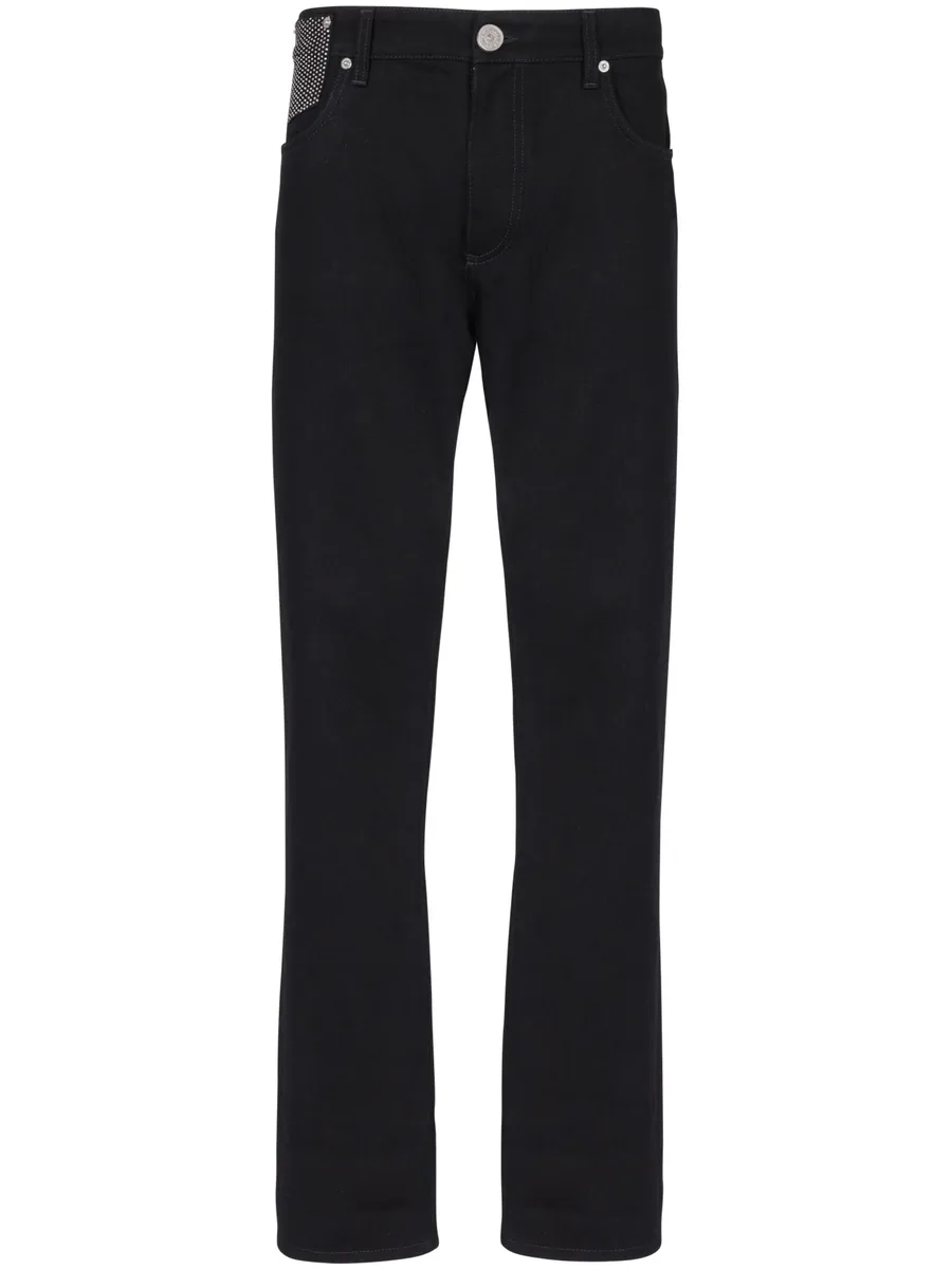 crystal-embellished straight-leg jeans 1