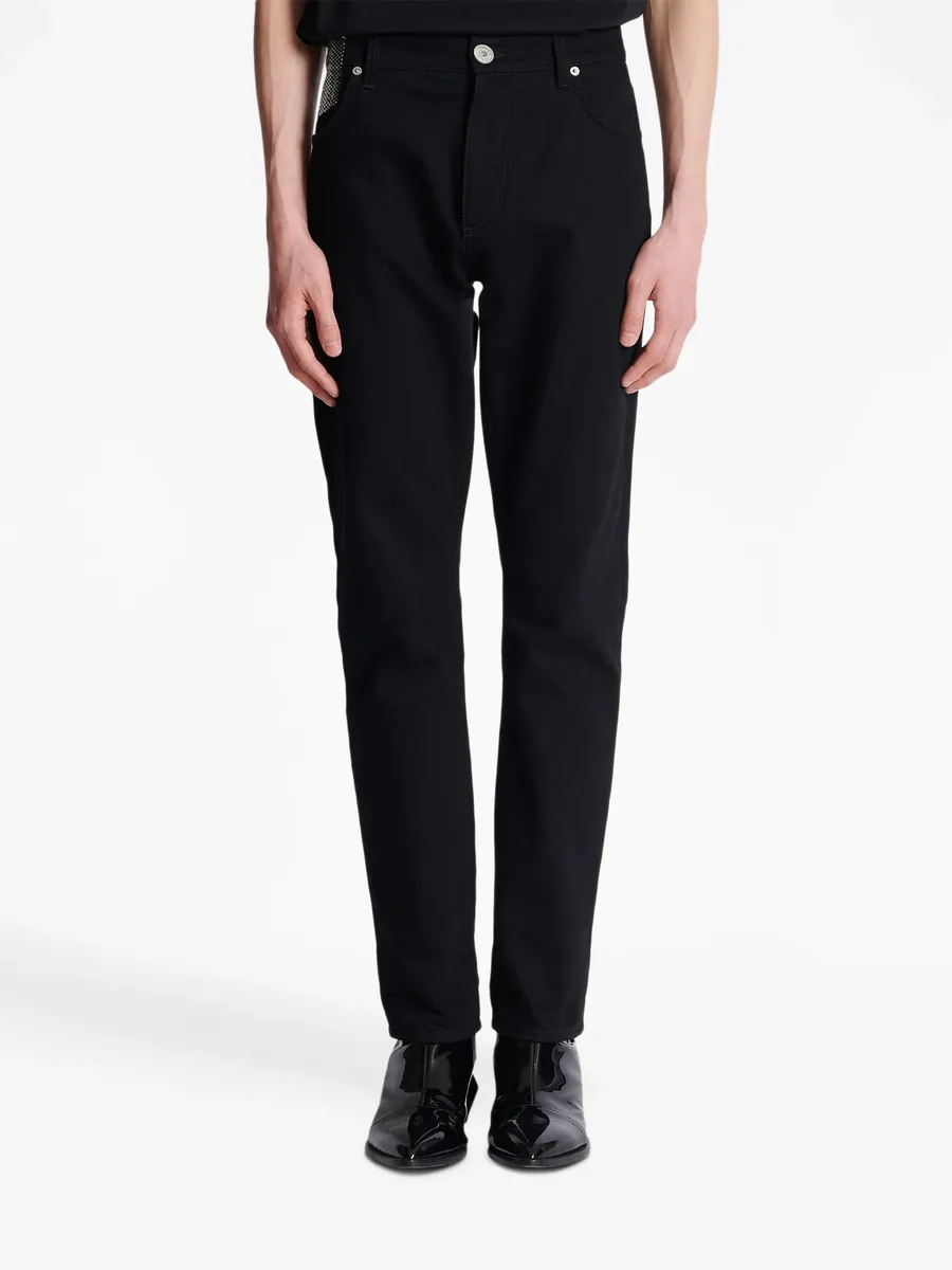 crystal-embellished straight-leg jeans 10