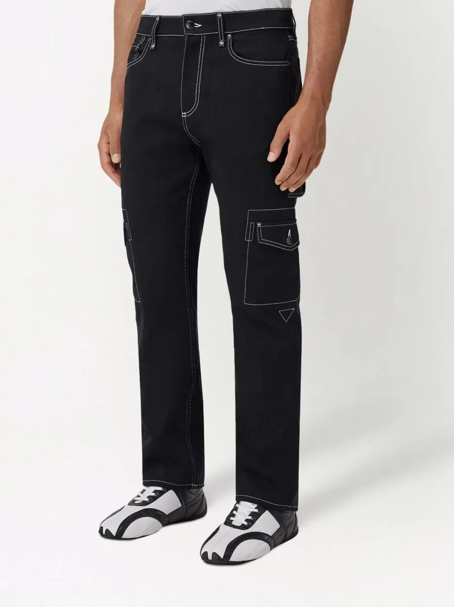 contrast-stitch straight-leg jeans 6