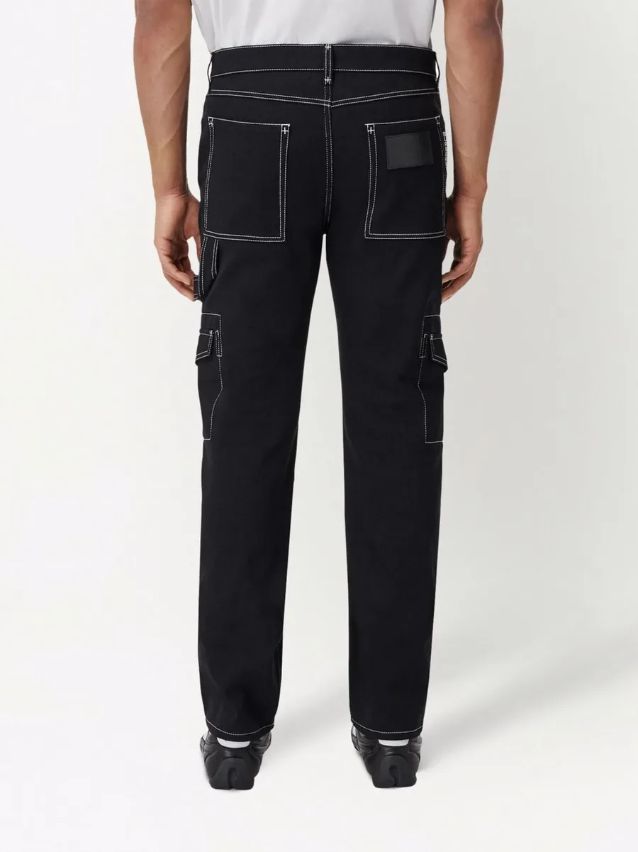 contrast-stitch straight-leg jeans 8