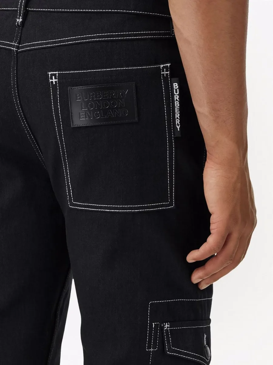 contrast-stitch straight-leg jeans 10