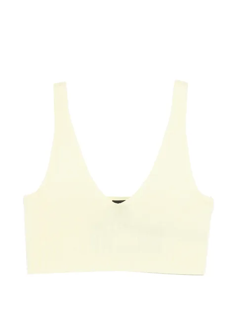 V-neck ribbed top