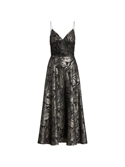 Henri floral V-neck midi dress