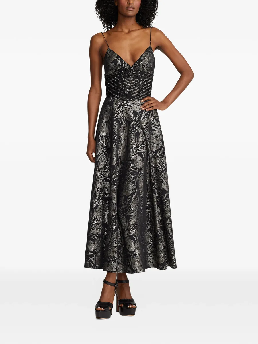 Henri floral V-neck midi dress 4