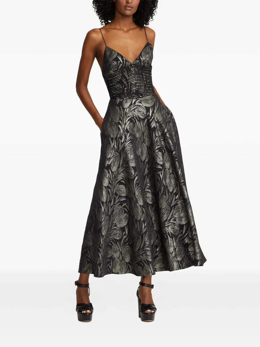 Henri floral V-neck midi dress 6