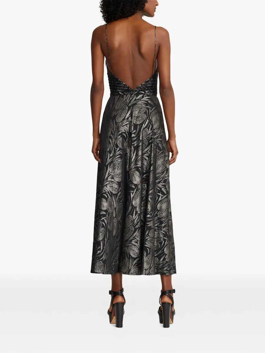 Henri floral V-neck midi dress 10