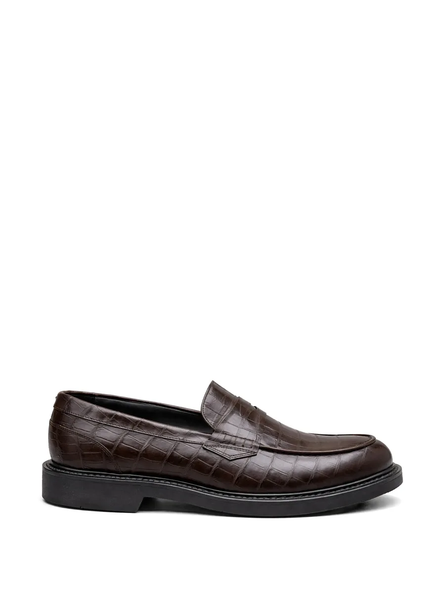 embossed-pattern loafers 2