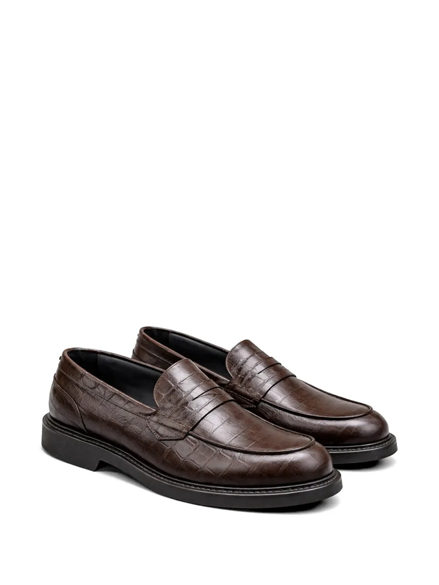 embossed-pattern loafers 4