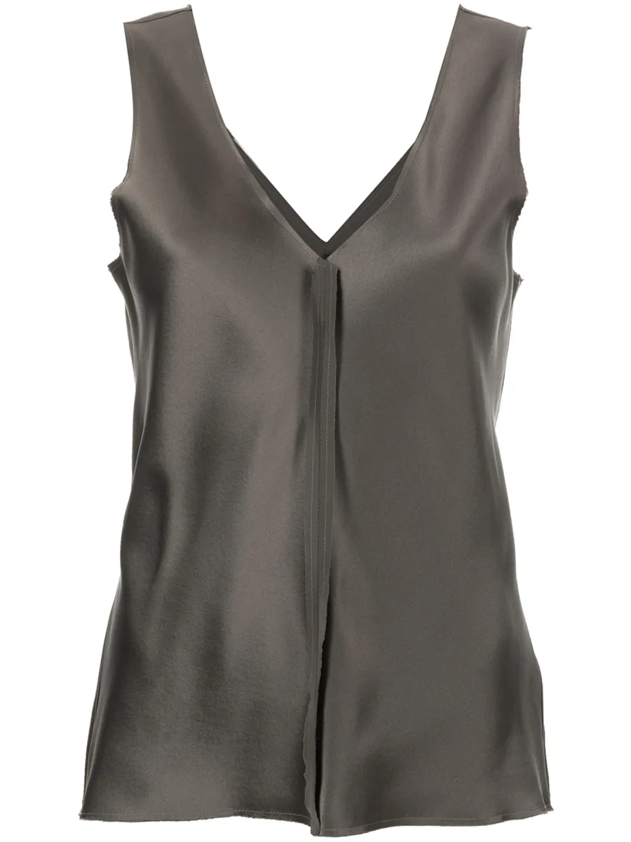 шелковый топ с необработанными краями 3