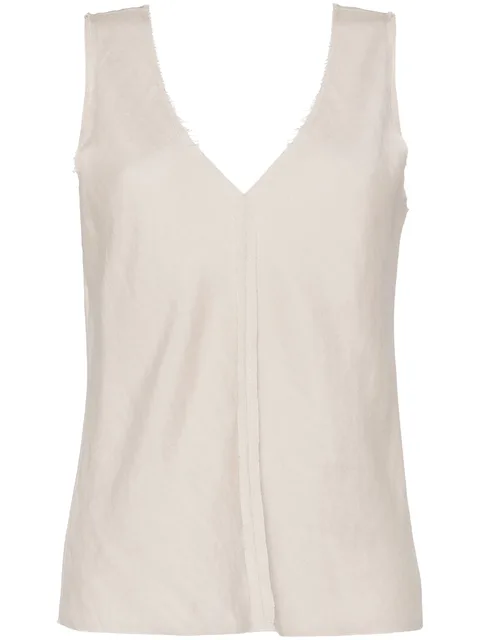 V-neck seam-detailing top