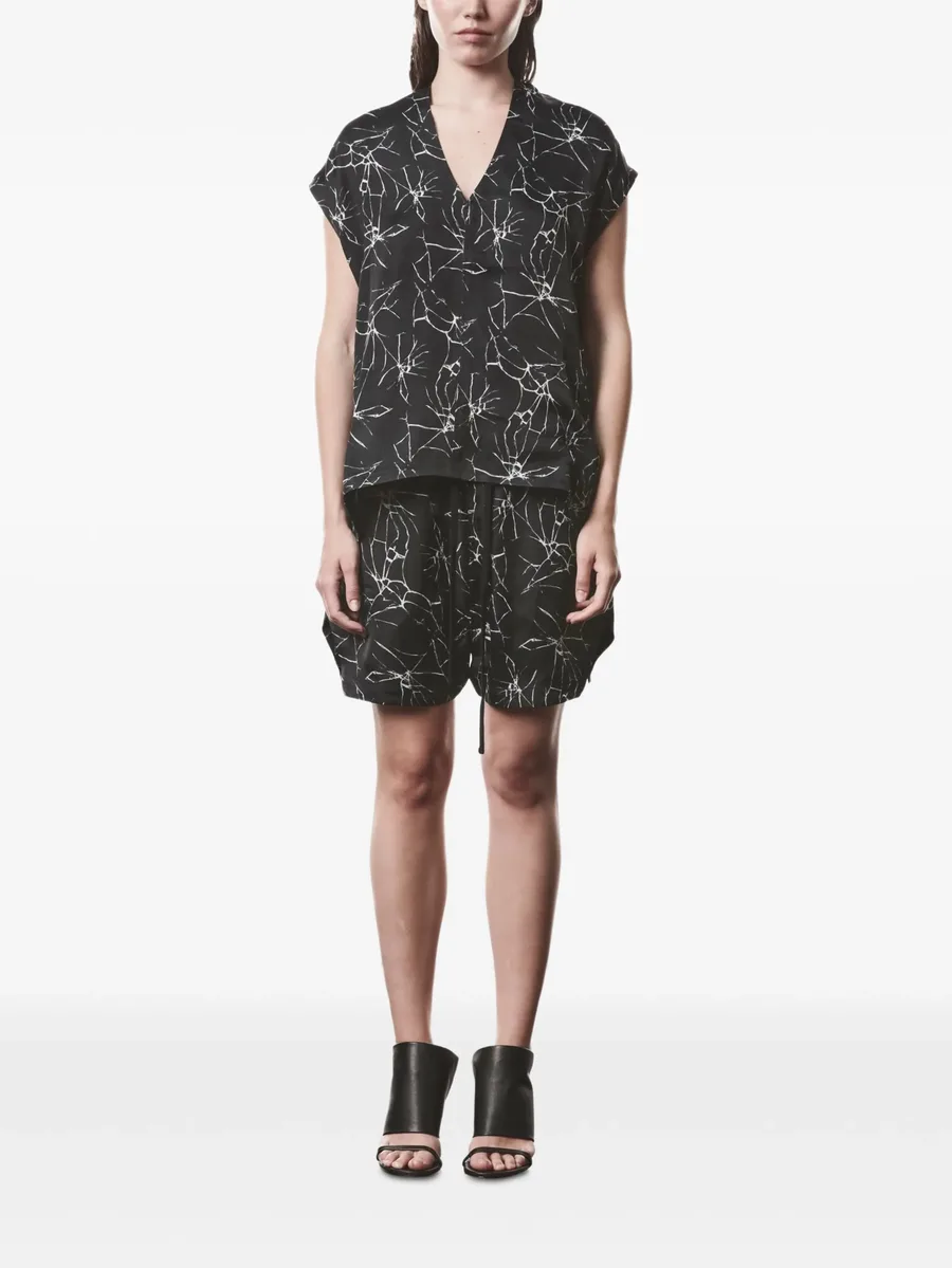 V-neck marble-print blouse 3