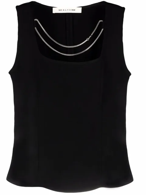 chain-detail sleeveless blouse
