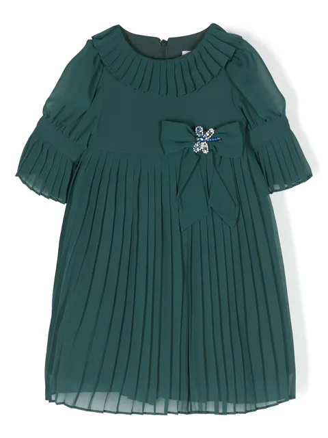 плиссированное платье с бантом