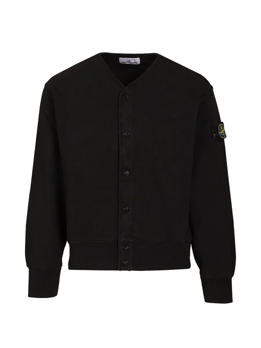logo-patch button-up sweater 2